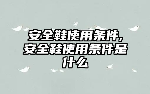 安全鞋使用條件,安全鞋使用條件是什么