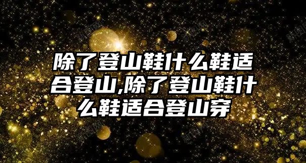 除了登山鞋什么鞋適合登山,除了登山鞋什么鞋適合登山穿