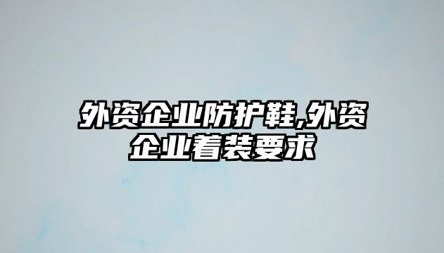 外資企業(yè)防護(hù)鞋,外資企業(yè)著裝要求