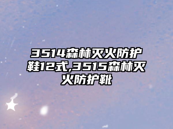 3514森林滅火防護鞋12式,3515森林滅火防護靴