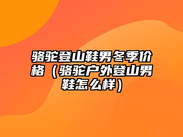 駱駝登山鞋男冬季價格（駱駝戶外登山男鞋怎么樣）